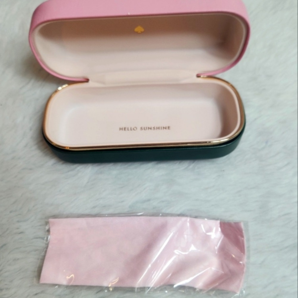 Kate Spade ♠️ New York Hello Sunshine Pink Black Sunglasses 🕶️ Hard Case & Cloth